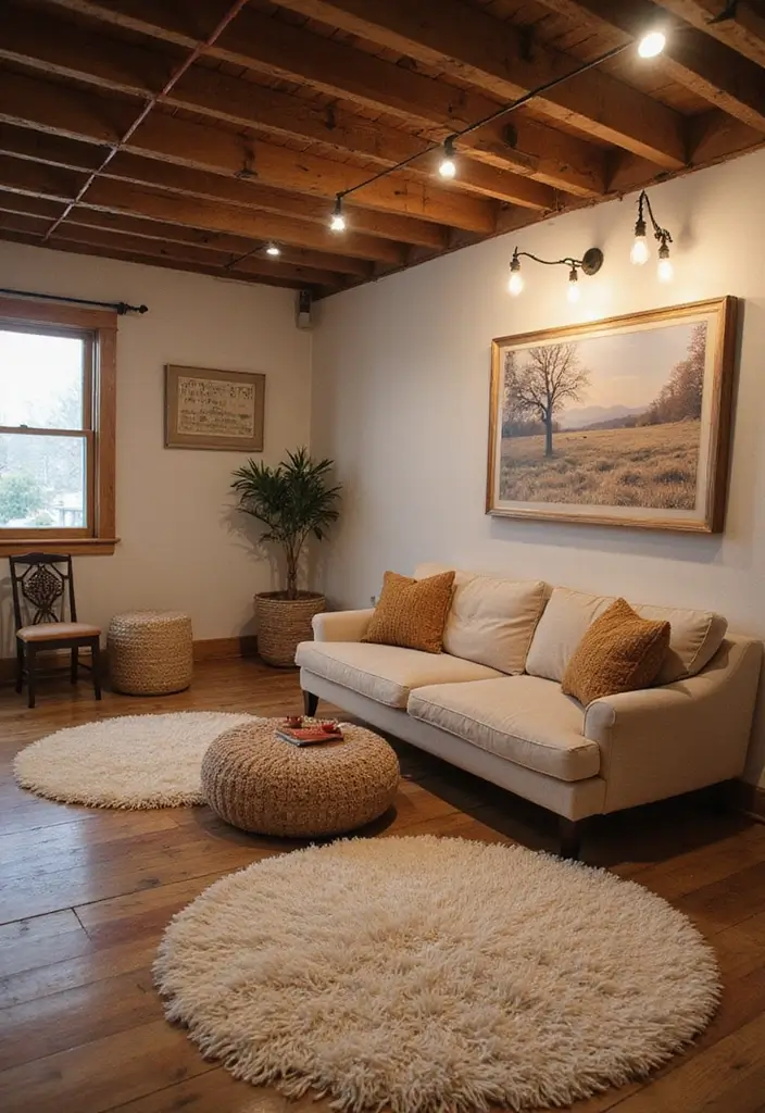 25 Basement Floor Ideas That Turn Dark Spaces Around 10 25 Basement Floor Ideas That Turn Dark Spaces Around - 10. Soft Area Rugs