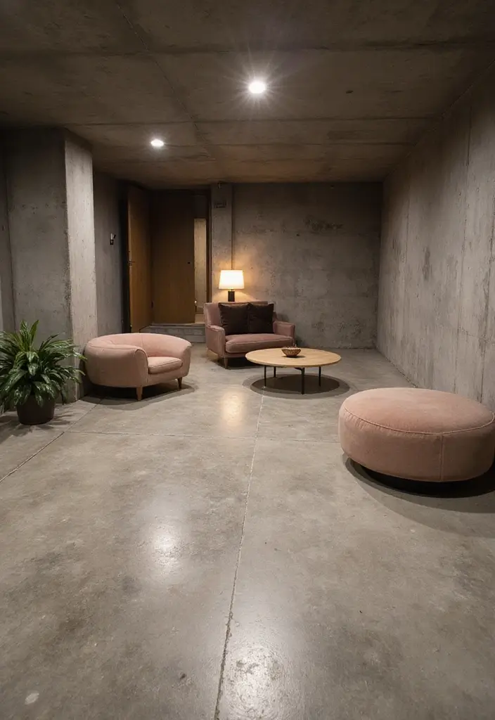 25 Basement Floor Ideas That Turn Dark Spaces Around 14 25 Basement Floor Ideas That Turn Dark Spaces Around - 14. Minimalist Concrete Floors
