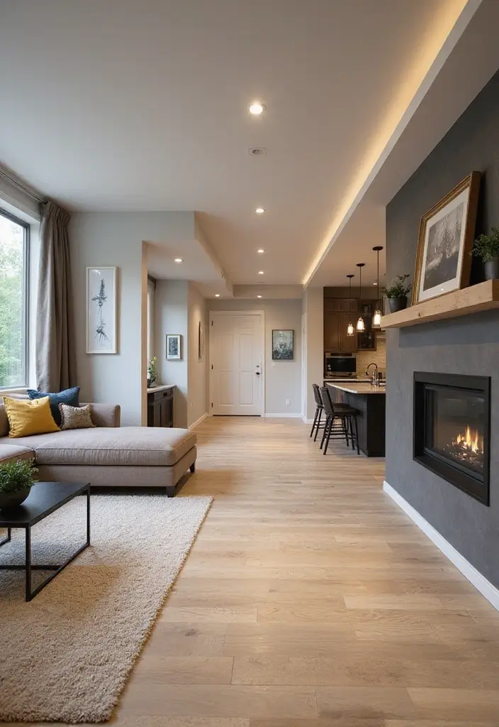 25 Basement Floor Ideas That Turn Dark Spaces Around 23 25 Basement Floor Ideas That Turn Dark Spaces Around - 23. Seamless Transitions