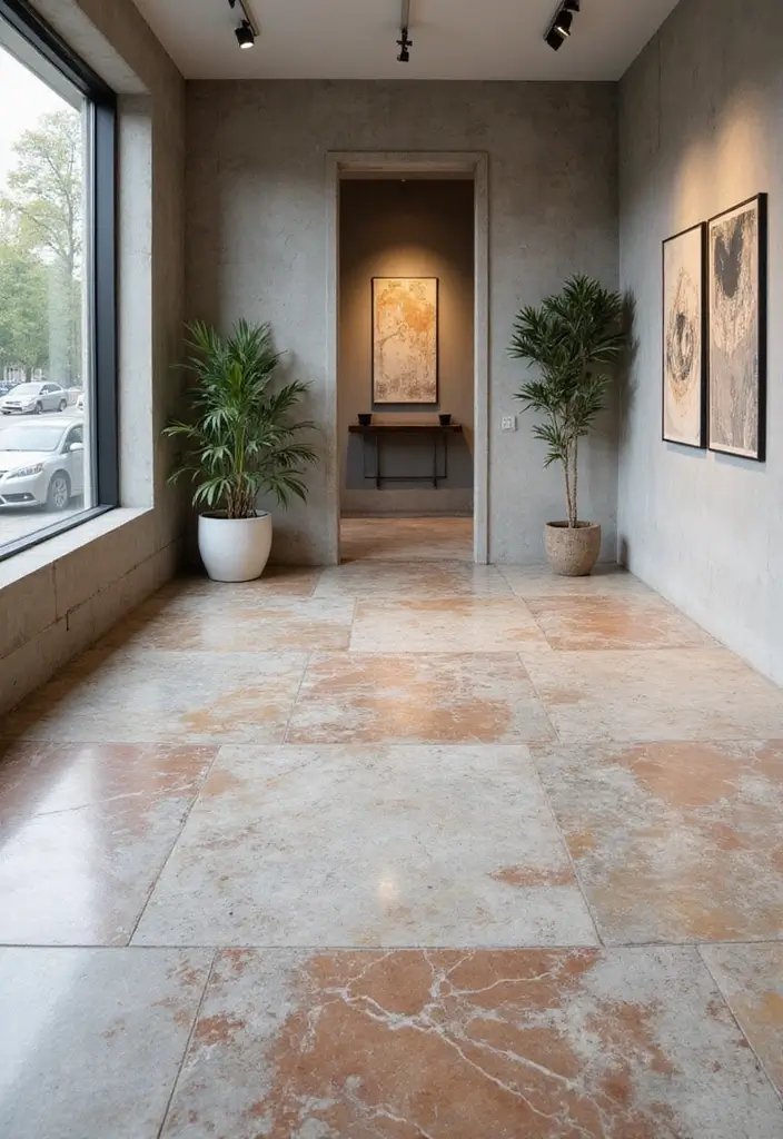 25 Concrete Floor Ideas That Are Industrial & Chic 24 25 Concrete Floor Ideas That Are Industrial & Chic - 24. Overlays with Artistic Finishes