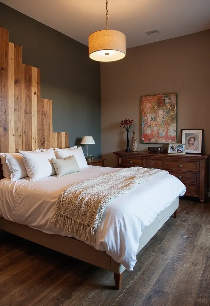 25 Dark Wooden Floor Bedroom Inspirations Full of Warmth 11 25 Dark Wooden Floor Bedroom Inspirations Full of Warmth - 11. Creative Wall Treatments