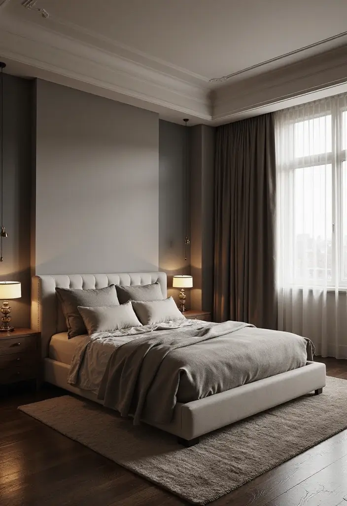 25 Dark Wooden Floor Bedroom Inspirations Full of Warmth 14 25 Dark Wooden Floor Bedroom Inspirations Full of Warmth - 14. Monochromatic Elegance