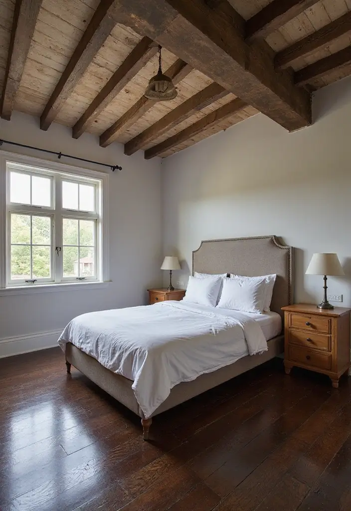 25 Dark Wooden Floor Bedroom Inspirations Full of Warmth 16 25 Dark Wooden Floor Bedroom Inspirations Full of Warmth - 16. Play with Ceiling Designs