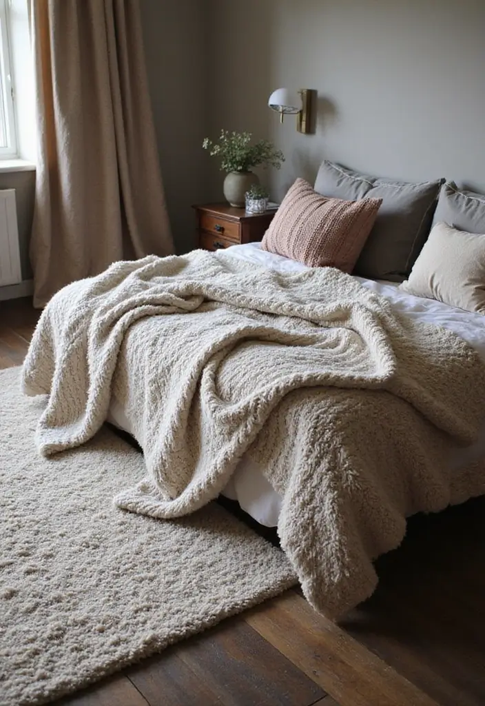 25 Dark Wooden Floor Bedroom Inspirations Full of Warmth 2 25 Dark Wooden Floor Bedroom Inspirations Full of Warmth - 2. Layering Textures for Depth