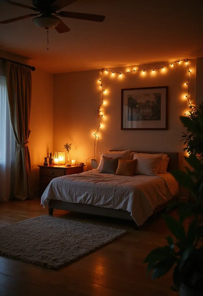 25 Dark Wooden Floor Bedroom Inspirations Full of Warmth 20 25 Dark Wooden Floor Bedroom Inspirations Full of Warmth - 20. Soft Lighting Elements