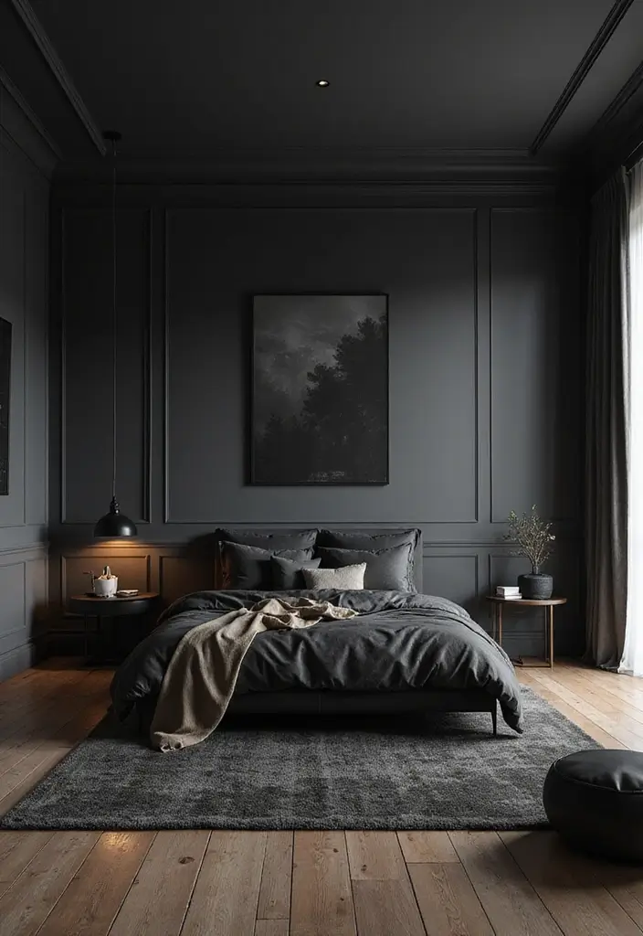 25 Dark Wooden Floor Bedroom Inspirations Full of Warmth 22 25 Dark Wooden Floor Bedroom Inspirations Full of Warmth - 22. Exploring Black Accents
