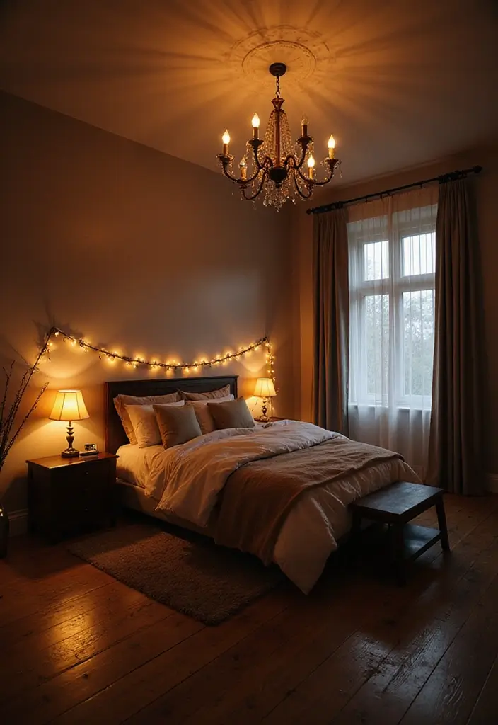 25 Dark Wooden Floor Bedroom Inspirations Full of Warmth 5 25 Dark Wooden Floor Bedroom Inspirations Full of Warmth - 5. Statement Lighting Fixtures