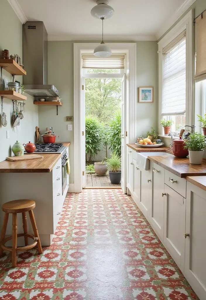 25 Kitchen Floor Tile Ideas That Elevate Cooking Spaces 10 25 Kitchen Floor Tile Ideas That Elevate Cooking Spaces - 10. Patterned Vinyl Flooring
