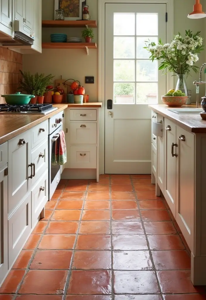 25 Kitchen Floor Tile Ideas That Elevate Cooking Spaces 2 25 Kitchen Floor Tile Ideas That Elevate Cooking Spaces - 2. Terracotta Tiles