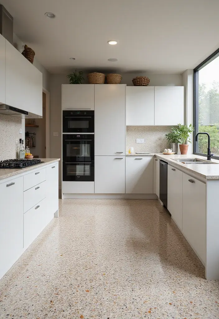 25 Kitchen Floor Tile Ideas That Elevate Cooking Spaces 21 25 Kitchen Floor Tile Ideas That Elevate Cooking Spaces - 21. Eco-Friendly Terrazzo Tiles