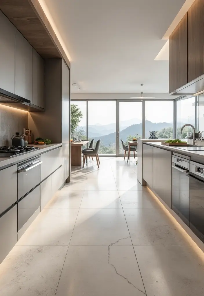 25 Kitchen Floor Tile Ideas That Elevate Cooking Spaces 6 25 Kitchen Floor Tile Ideas That Elevate Cooking Spaces - 6. Large Format Porcelain Tiles