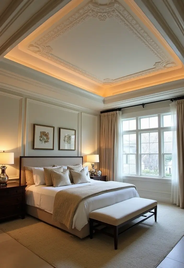 25 Master Suite Floor Plan Ideas That Feel Luxurious 5 25 Master Suite Floor Plan Ideas That Feel Luxurious - 5. Elegant Ceiling Treatments