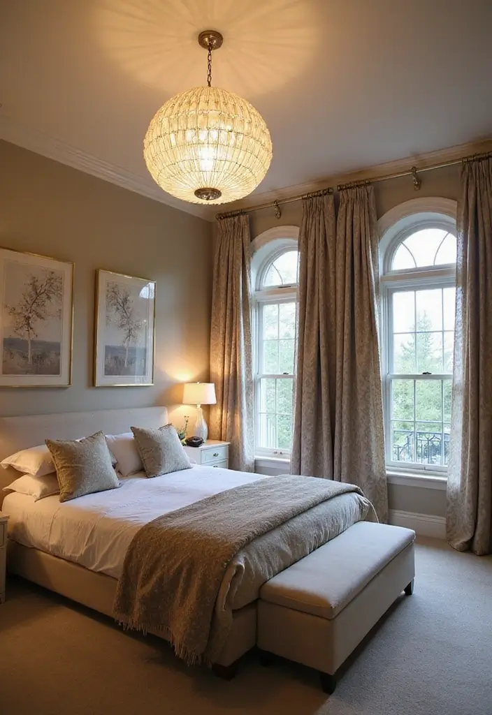 25 Master Suite Floor Plan Ideas That Feel Luxurious 8 25 Master Suite Floor Plan Ideas That Feel Luxurious - 8. Statement Lighting Fixtures