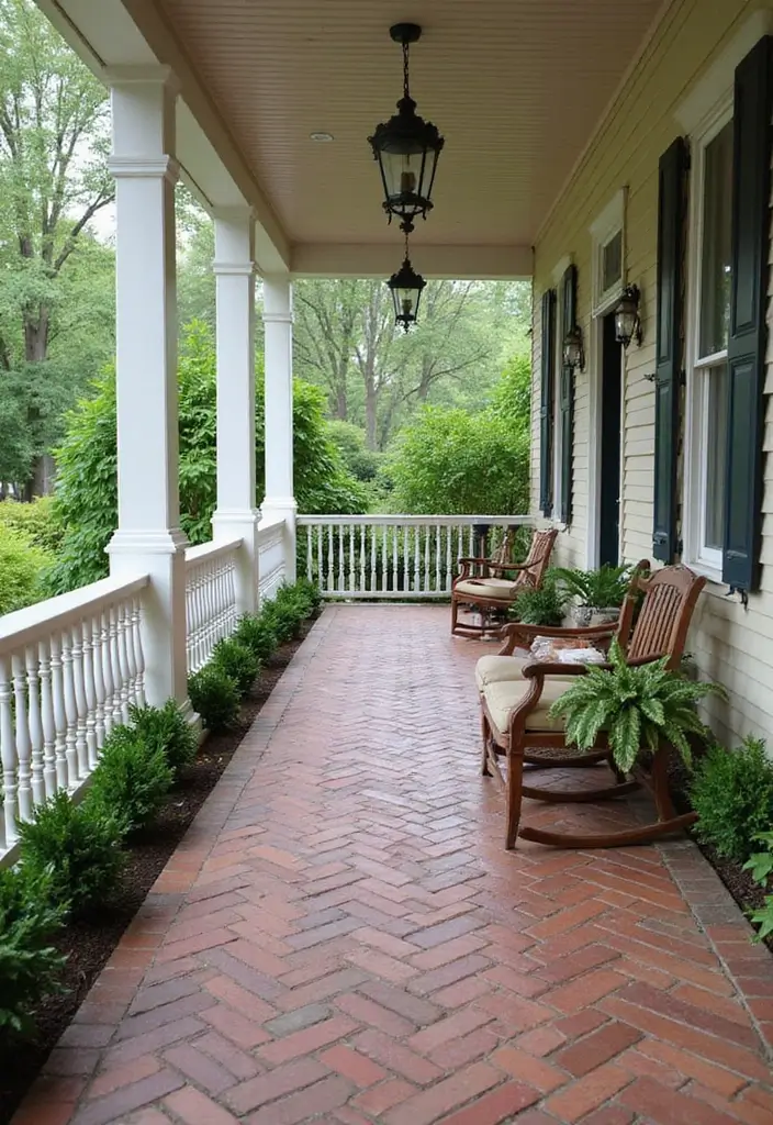 25 Porch Floor Ideas That Boost Outdoor Charm 13 25 Porch Floor Ideas That Boost Outdoor Charm - 13. Brick Pavers