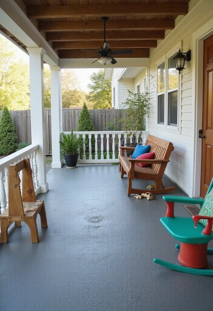 25 Porch Floor Ideas That Boost Outdoor Charm 24 25 Porch Floor Ideas That Boost Outdoor Charm - 24. Poured Rubber Flooring