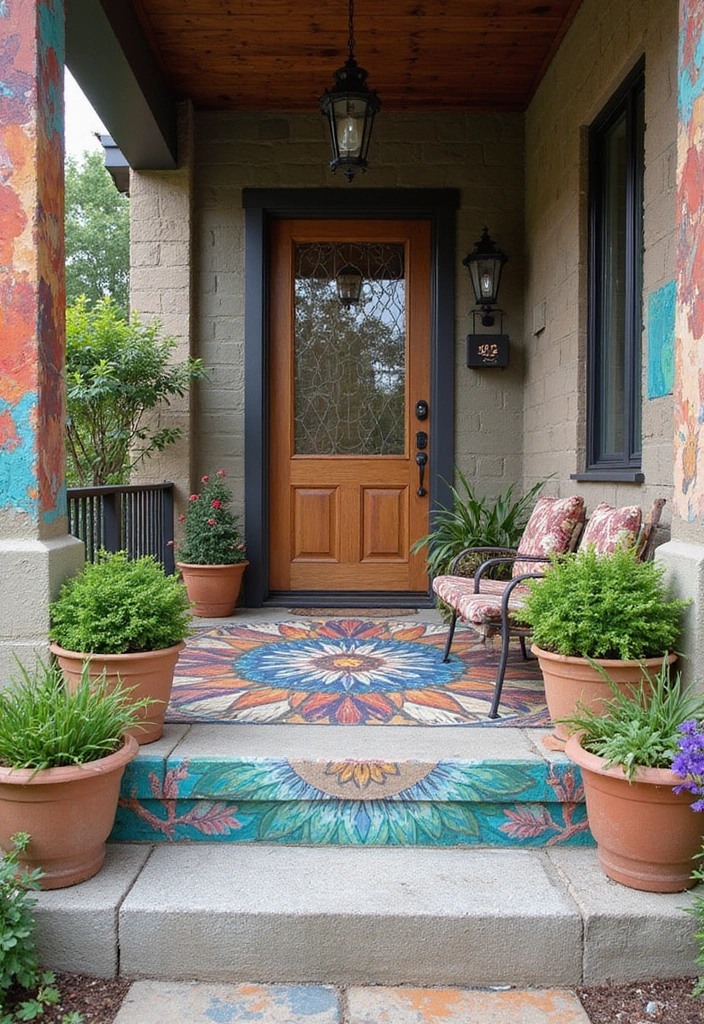25 Porch Floor Ideas That Boost Outdoor Charm 25 25 Porch Floor Ideas That Boost Outdoor Charm - 25. Decorative Concrete
