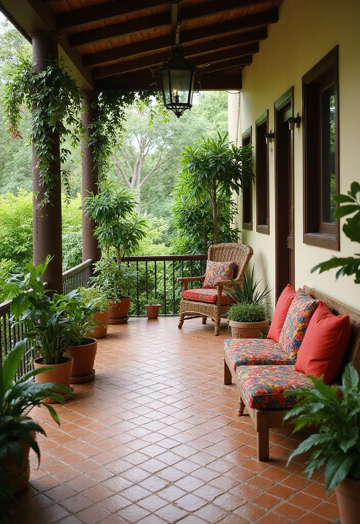 25 Porch Floor Ideas That Boost Outdoor Charm 4 25 Porch Floor Ideas That Boost Outdoor Charm - 4. Terracotta Tiles