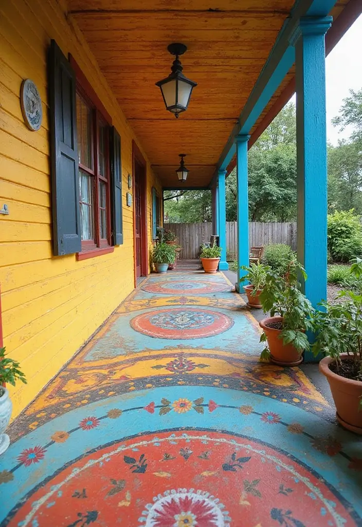 25 Porch Floor Ideas That Boost Outdoor Charm 7 25 Porch Floor Ideas That Boost Outdoor Charm - 7. Painted Concrete