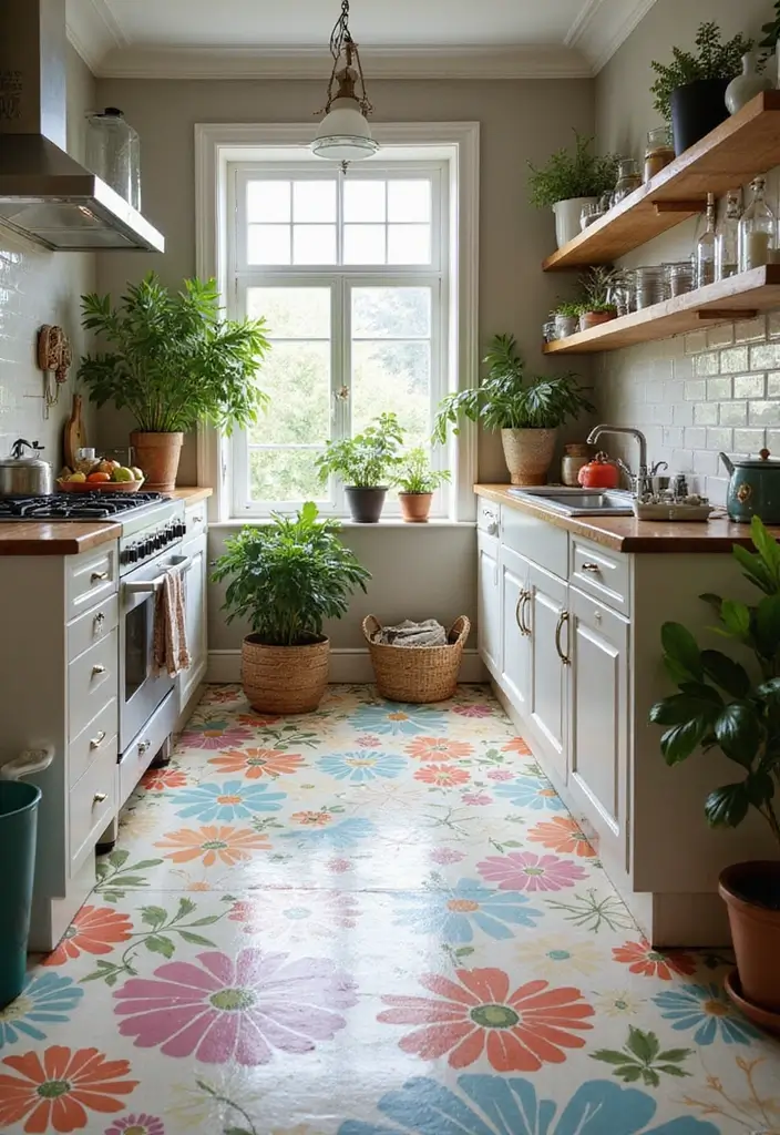 25 Tile Floor Ideas That Work in Any Room 13 25 Tile Floor Ideas That Work in Any Room - 13. Large-Scale Floral Designs