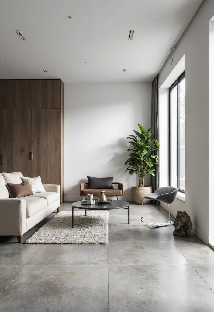 25 Tile Floor Ideas That Work in Any Room 15 25 Tile Floor Ideas That Work in Any Room - 15. Minimalist Concrete Tiles