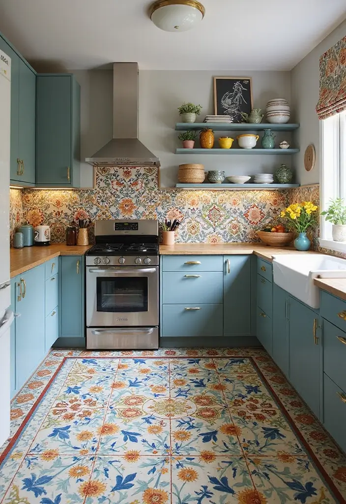 25 Tile Floor Ideas That Work in Any Room 4 25 Tile Floor Ideas That Work in Any Room - 4. Hand-Painted Tiles for Artistic Flair
