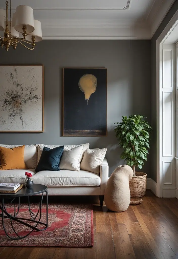 25 Wooden Floor Living Room Inspirations That Feel Inviting 14 25 Wooden Floor Living Room Inspirations That Feel Inviting - 14. Contrasting Elements