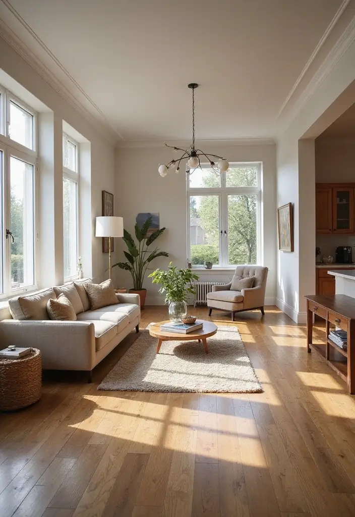 25 Wooden Floor Living Room Inspirations That Feel Inviting 16 25 Wooden Floor Living Room Inspirations That Feel Inviting - 16. Open Concept Living