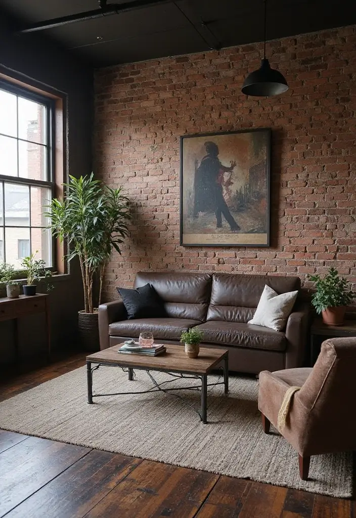 25 Wooden Floor Living Room Inspirations That Feel Inviting 7 25 Wooden Floor Living Room Inspirations That Feel Inviting - 7. Industrial Chic