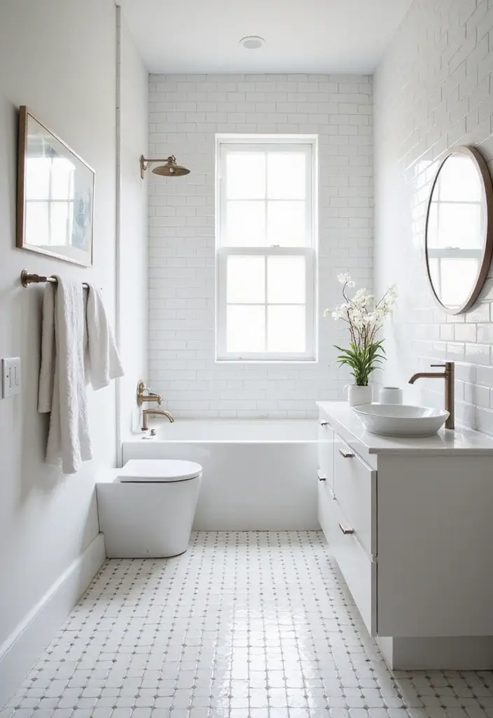 27 Bathroom Floor Tile Ideas That Feel Spa-Like 10 27 Bathroom Floor Tile Ideas That Feel Spa-Like - 10. White Subway Tiles for a Timeless Appeal