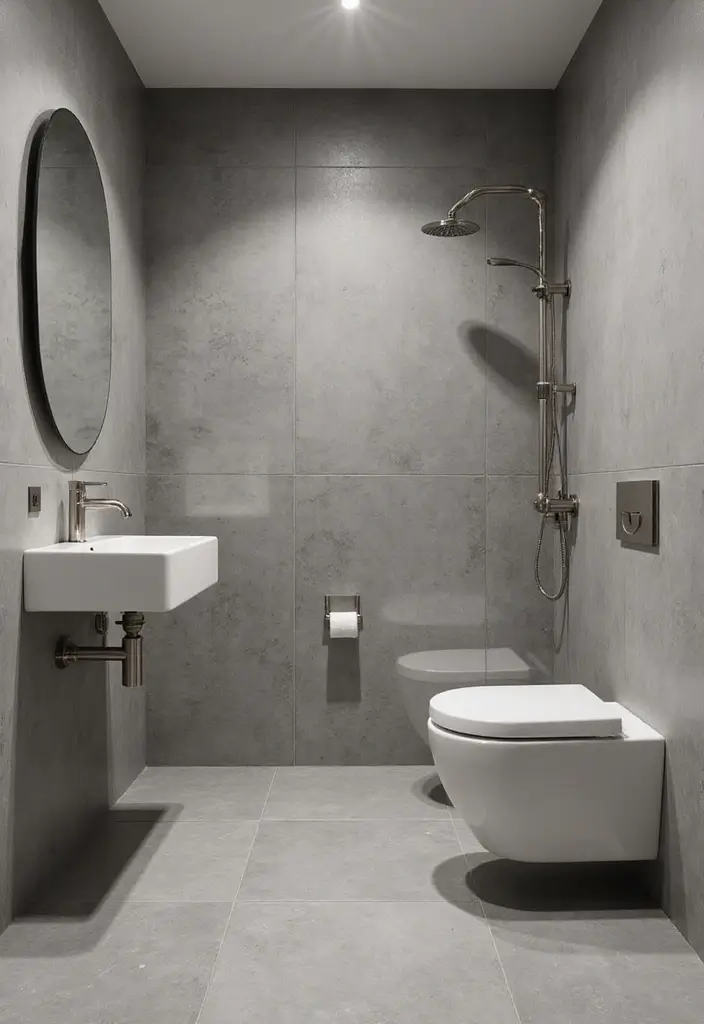 27 Bathroom Floor Tile Ideas That Feel Spa-Like 12 27 Bathroom Floor Tile Ideas That Feel Spa-Like - 12. Understated Grey Tiles for a Contemporary Feel