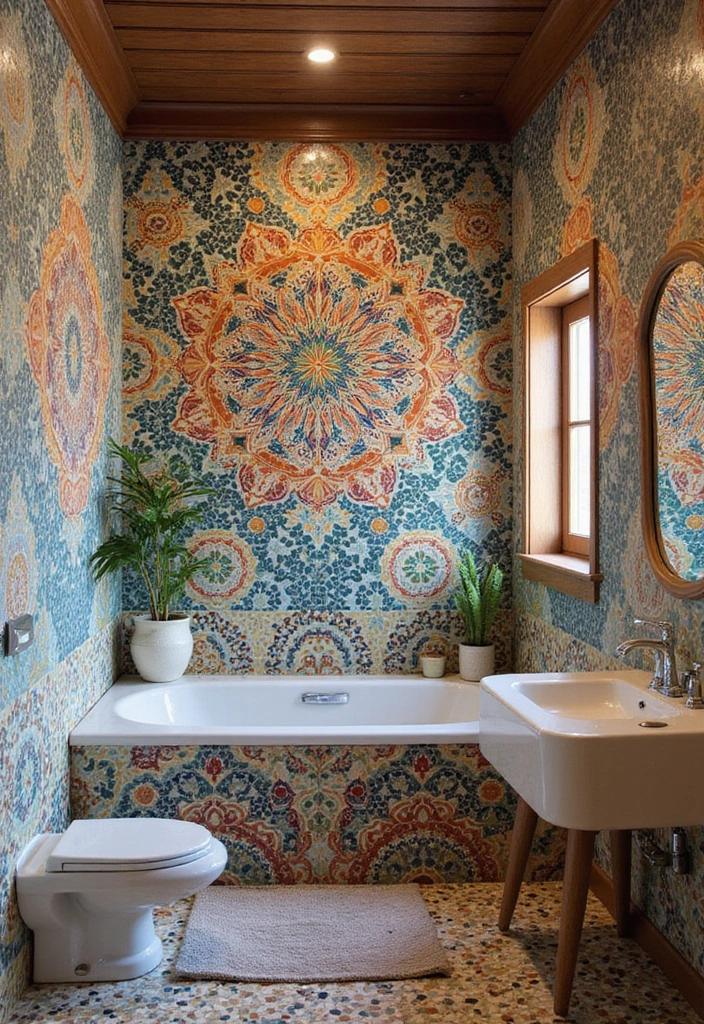 27 Bathroom Floor Tile Ideas That Feel Spa-Like 13 27 Bathroom Floor Tile Ideas That Feel Spa-Like - 13. Artistic Mosaic Tiles for Creative Expression