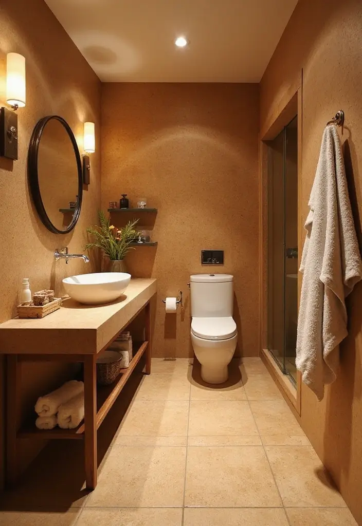 27 Bathroom Floor Tile Ideas That Feel Spa-Like 14 27 Bathroom Floor Tile Ideas That Feel Spa-Like - 14. Eco-Friendly Cork Tiles for Softness and Sustainability