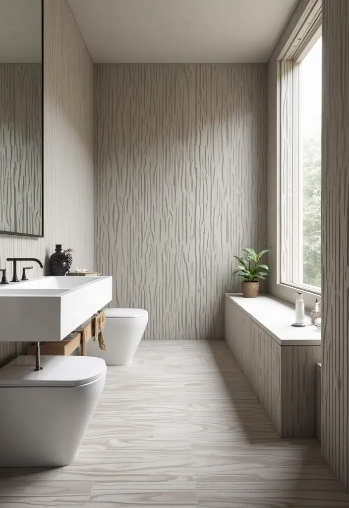 27 Bathroom Floor Tile Ideas That Feel Spa-Like 24 27 Bathroom Floor Tile Ideas That Feel Spa-Like - 24. Fluted Tiles for Unique Texture