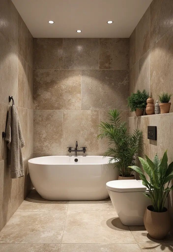 27 Bathroom Floor Tile Ideas That Feel Spa-Like 4 27 Bathroom Floor Tile Ideas That Feel Spa-Like - 4. Natural Stone Tiles for an Organic Touch