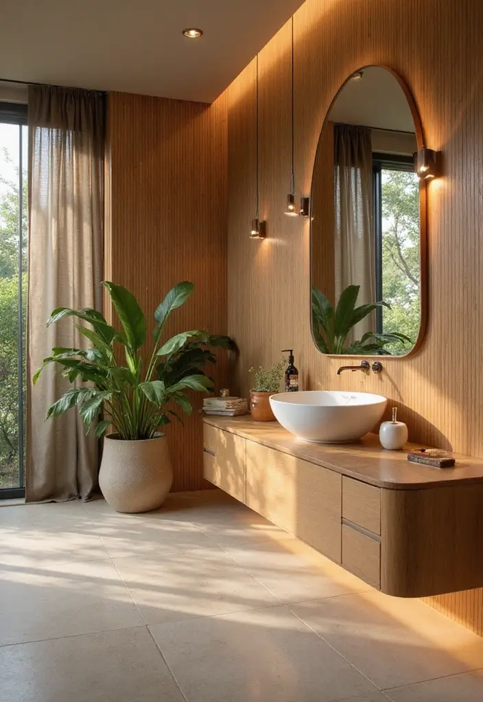 27 Bathroom Floor Tile Ideas That Feel Spa-Like 5 27 Bathroom Floor Tile Ideas That Feel Spa-Like - 5. Eco-Friendly Bamboo Tiles for Sustainable Luxury