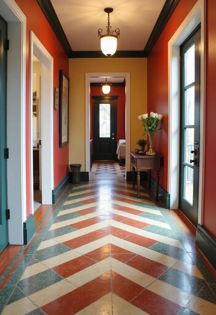 27 Epoxy Floor Designs That Shine With Modern Vibes 17 27 Epoxy Floor Designs That Shine With Modern Vibes - 17. Striking Chevron Patterns