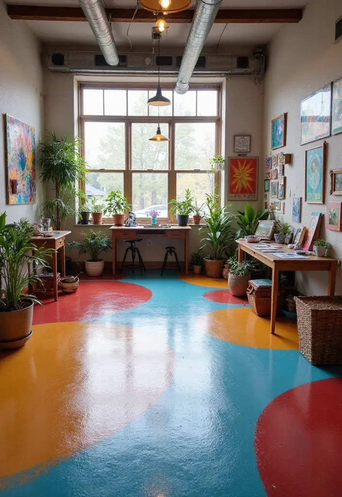 27 Epoxy Floor Designs That Shine With Modern Vibes 24 27 Epoxy Floor Designs That Shine With Modern Vibes - 24. Custom Color Blends