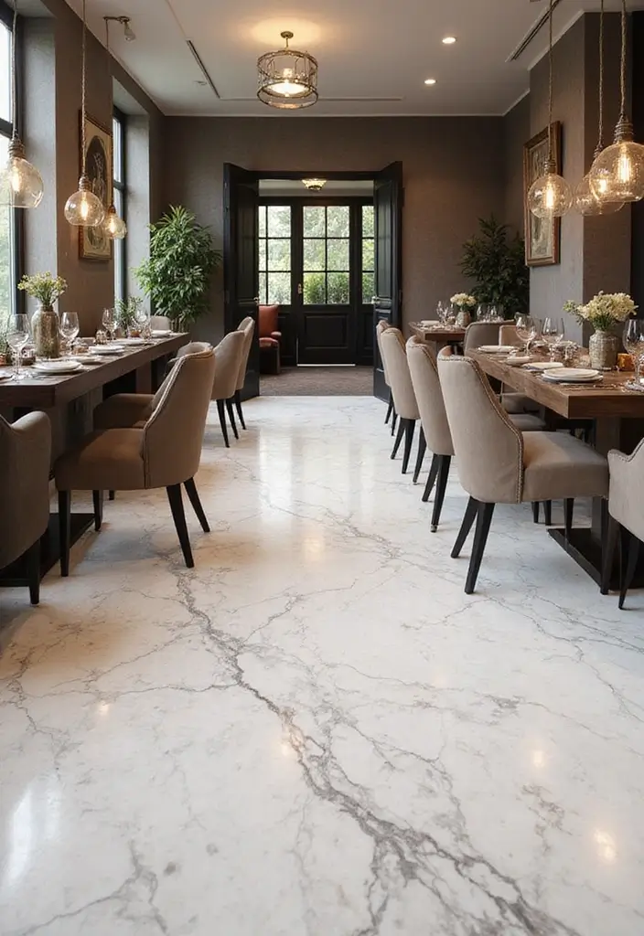 27 Epoxy Floor Designs That Shine With Modern Vibes 5 27 Epoxy Floor Designs That Shine With Modern Vibes - 5. Marble Effect Epoxy Floors