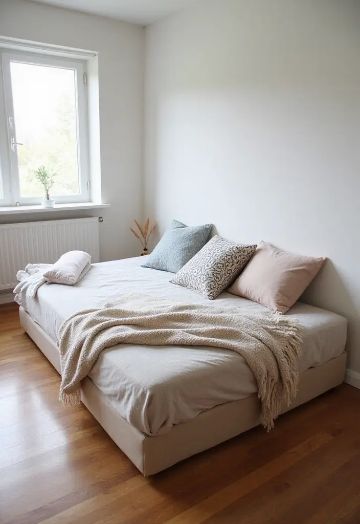 27 Floor Bed Ideas That Feel Cozy & Minimalist 1 27 Floor Bed Ideas That Feel Cozy & Minimalist - 1. The Classic Low Profile Bed