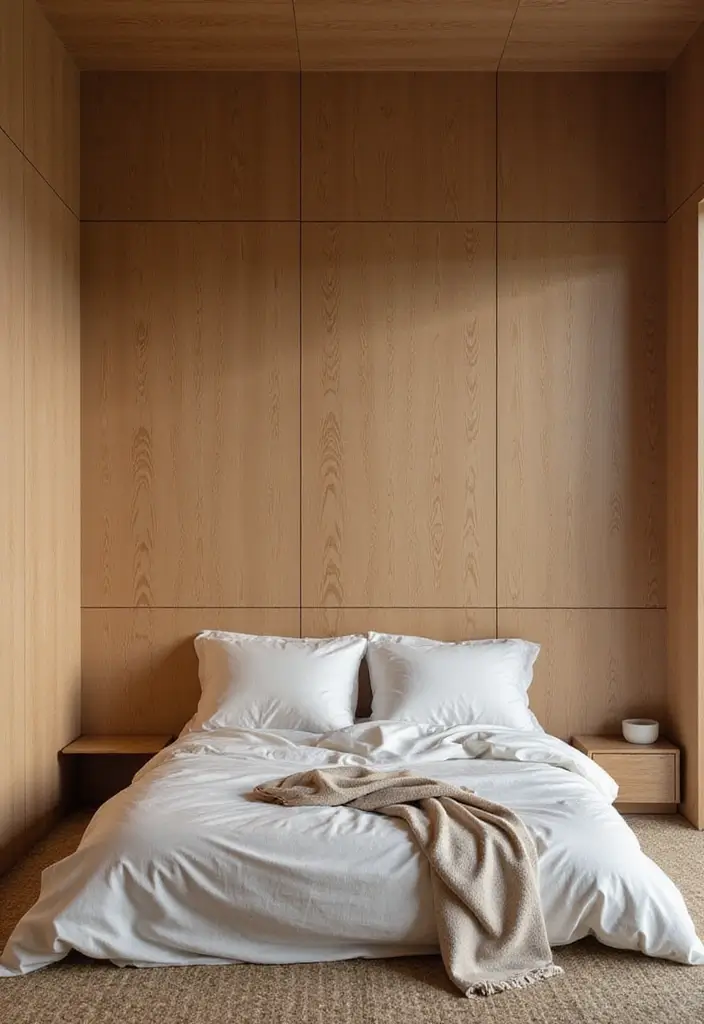 27 Floor Bed Ideas That Feel Cozy & Minimalist 12 27 Floor Bed Ideas That Feel Cozy & Minimalist - 12. Textured Wall Surround