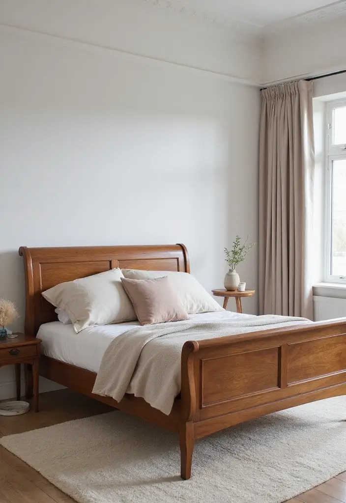 27 Floor Bed Ideas That Feel Cozy & Minimalist 17 27 Floor Bed Ideas That Feel Cozy & Minimalist - 17. Scandinavian Sleigh Bed