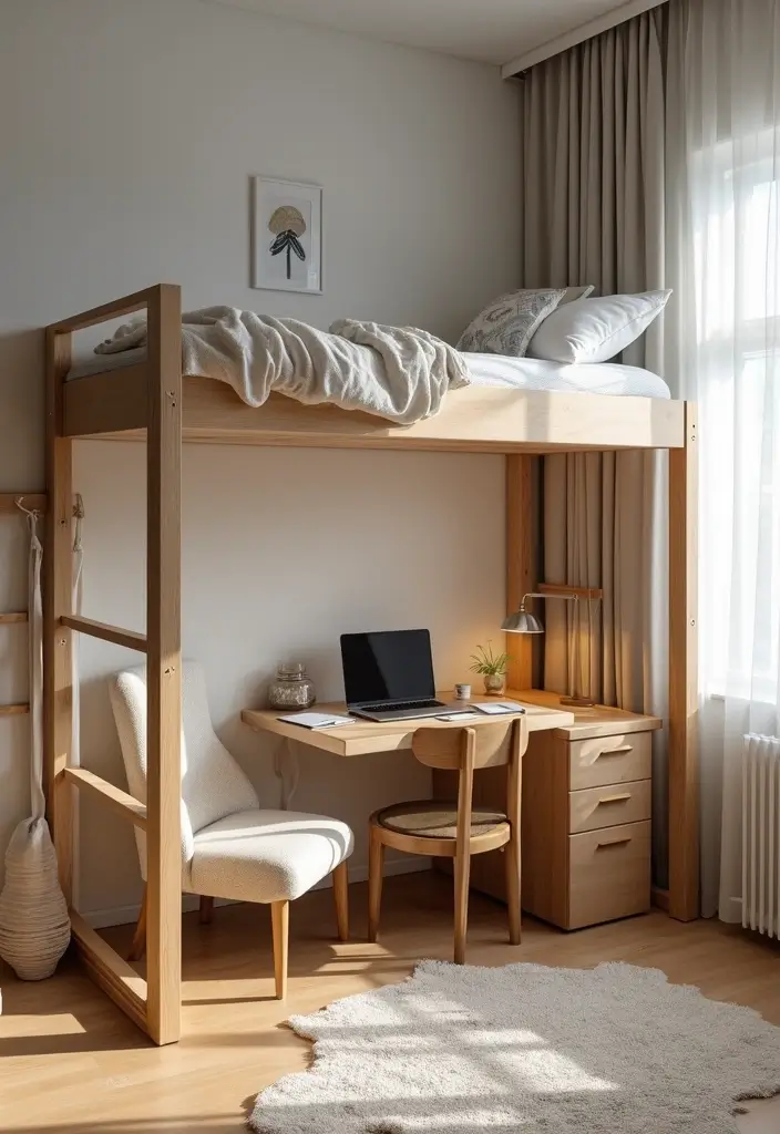 27 Floor Bed Ideas That Feel Cozy & Minimalist 19 27 Floor Bed Ideas That Feel Cozy & Minimalist - 19. Chic Loft Bed