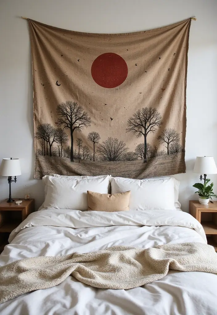 27 Floor Bed Ideas That Feel Cozy & Minimalist 26 27 Floor Bed Ideas That Feel Cozy & Minimalist - 26. Artistic Headboard Alternatives