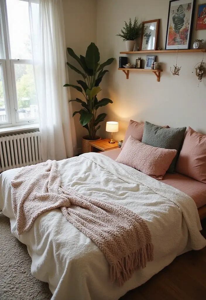 27 Floor Bed Ideas That Feel Cozy & Minimalist 27 27 Floor Bed Ideas That Feel Cozy & Minimalist - 27. Personal Touches with Minimalism