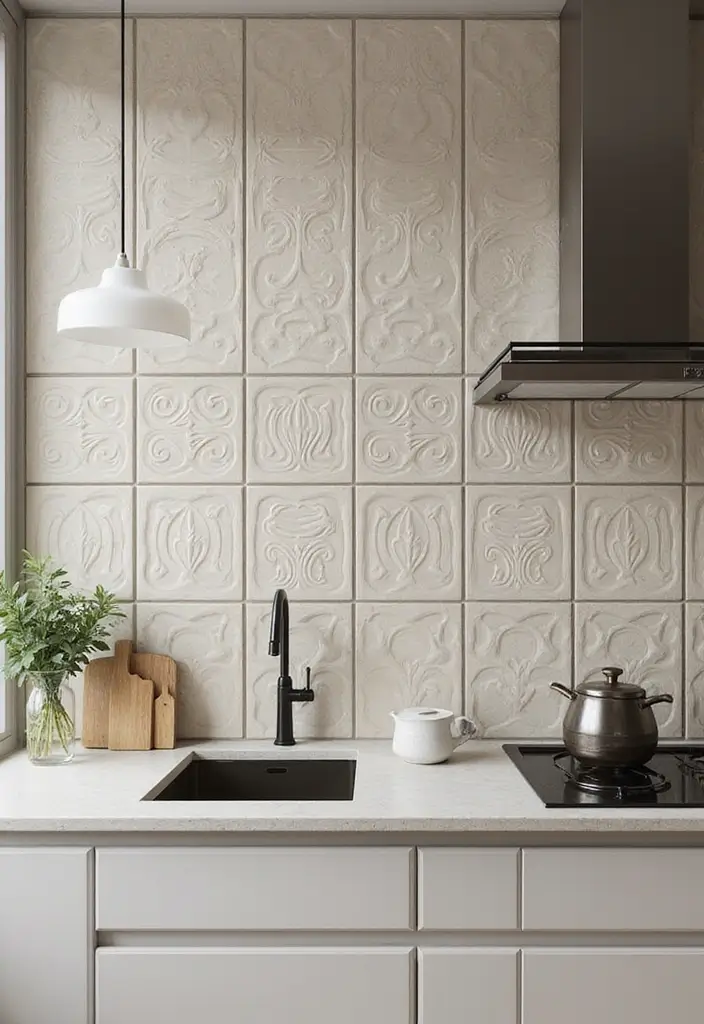27 Kitchen Floor Tile Designs That Make Cooking Spaces Shine 18 27 Kitchen Floor Tile Designs That Make Cooking Spaces Shine - 18. 3D Tiles: Adding Depth and Texture