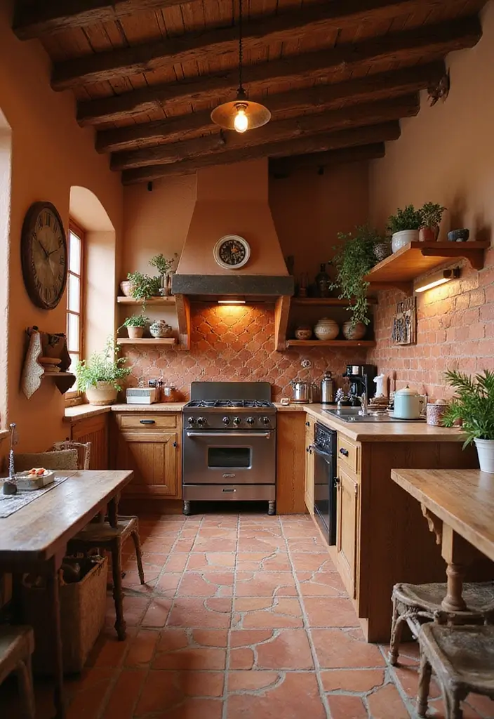 27 Kitchen Floor Tile Designs That Make Cooking Spaces Shine 2 27 Kitchen Floor Tile Designs That Make Cooking Spaces Shine - 2. Terracotta Tiles: Rustic Charm