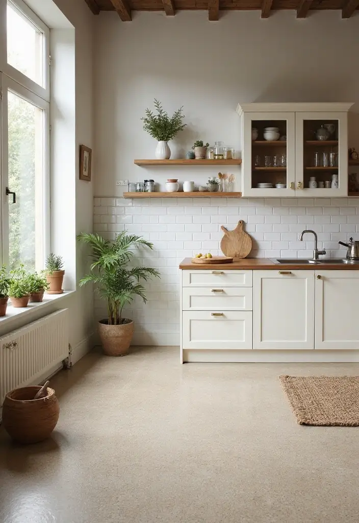 27 Kitchen Floor Tile Designs That Make Cooking Spaces Shine 25 27 Kitchen Floor Tile Designs That Make Cooking Spaces Shine - 25. Eco-Friendly Linoleum Tiles: Soft and Sustainable