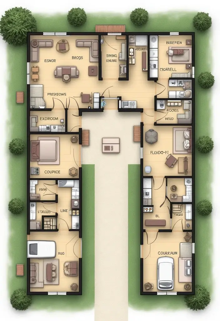 27 One Story Barndominium Floor Plans That Maximize Space 16 27 One Story Barndominium Floor Plans That Maximize Space - 16. The U-Shaped Floor Plan