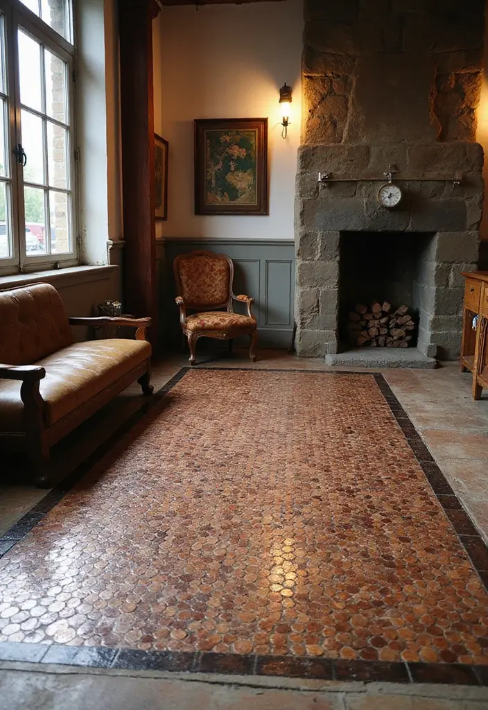 27 Penny Floor Inspirations That Look Unique & Creative 13 27 Penny Floor Inspirations That Look Unique & Creative - 13. Penny Floor Borders