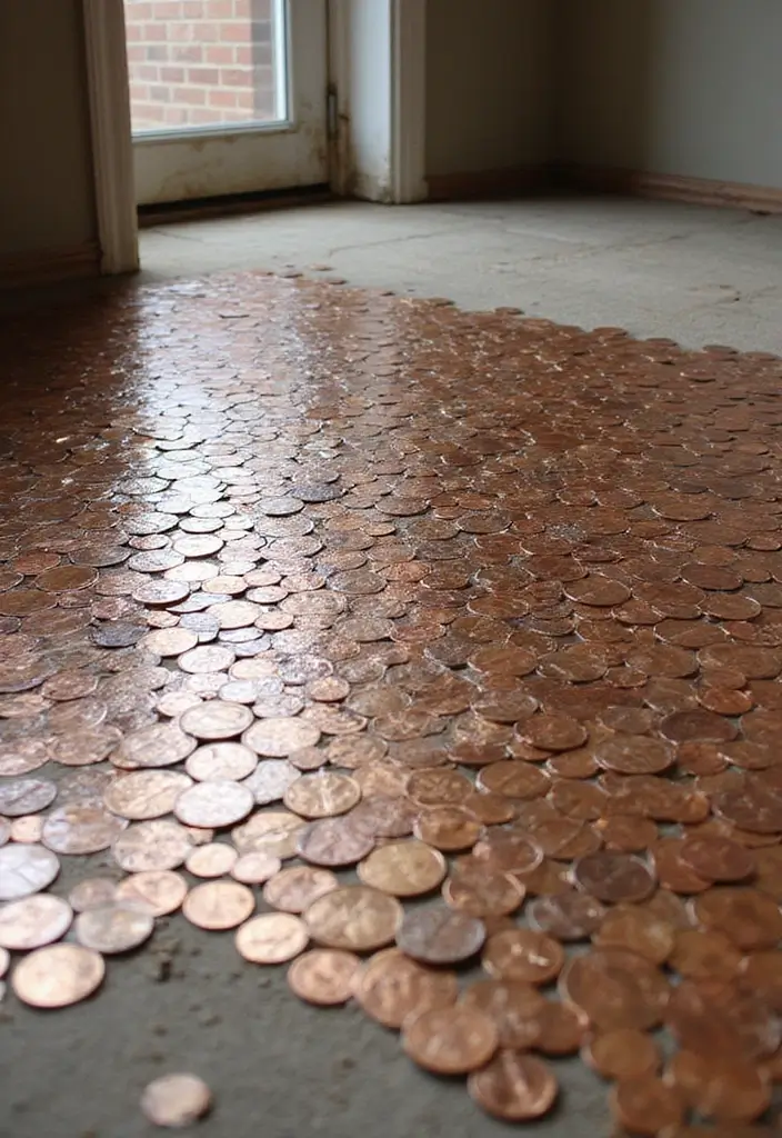 27 Penny Floor Inspirations That Look Unique & Creative 19 27 Penny Floor Inspirations That Look Unique & Creative - 19. Penny Floor Installation Mistakes to Avoid